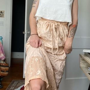 Peach Linen Skirt fits size 2-10
